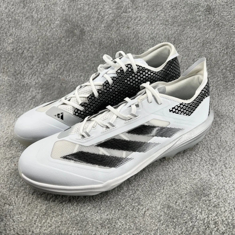 Adidas‎ Adizero Impact Baseball Cleats White Black Silver IH4730 Mens Size 15